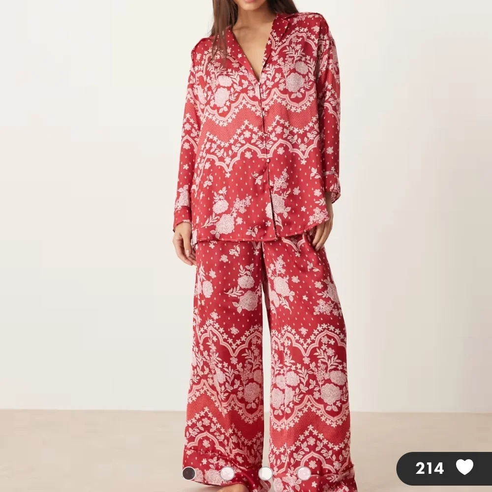 FREE PEOPLE INTIMATELY DREAMY DAYS PJ SET IN CHERRY COMBO - Picture 9 of 11